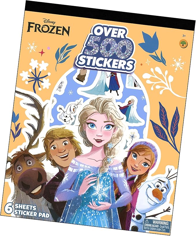 Disney Frozen Coloring Book with Stickers Set - Bundle Includes Disney Frozen Coloring Book, 500 Disney Frozen Stickers, 2-Sided Castle Door Hanger, Thank You Card Craft