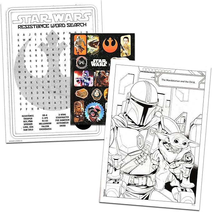 Star Wars Coloring Books for Kids Bundle with 5 Mandalorian Star Wars Books with Games, Coloring Activities, Mazes, Puzzles, Stickers, Posters, More