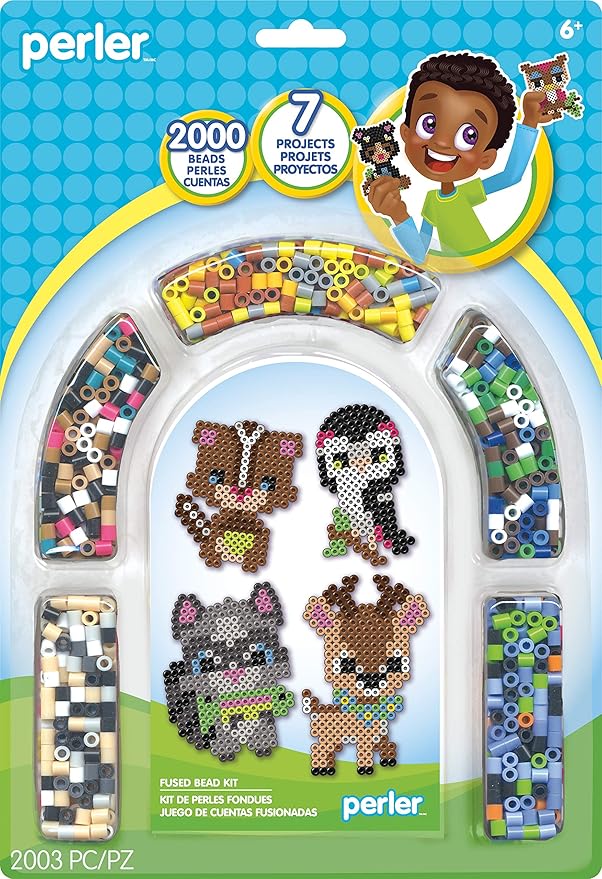 Perler Beads Forest Animals Fuse Bead Kit, 2000pcs, 7 Projects