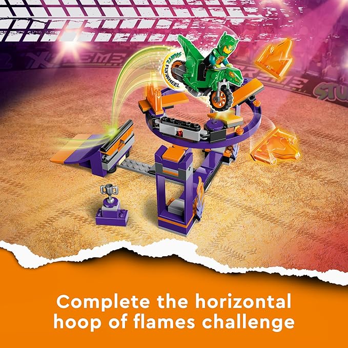 LEGO 60359 City Stuntz Stunt Ramp with Basketball Challenge Cool Building Kit with Dangerous Stunt, Construction Toy with Toy Motorbike and Minifigure, Gift Idea for Boys and Girls, from 5 Years