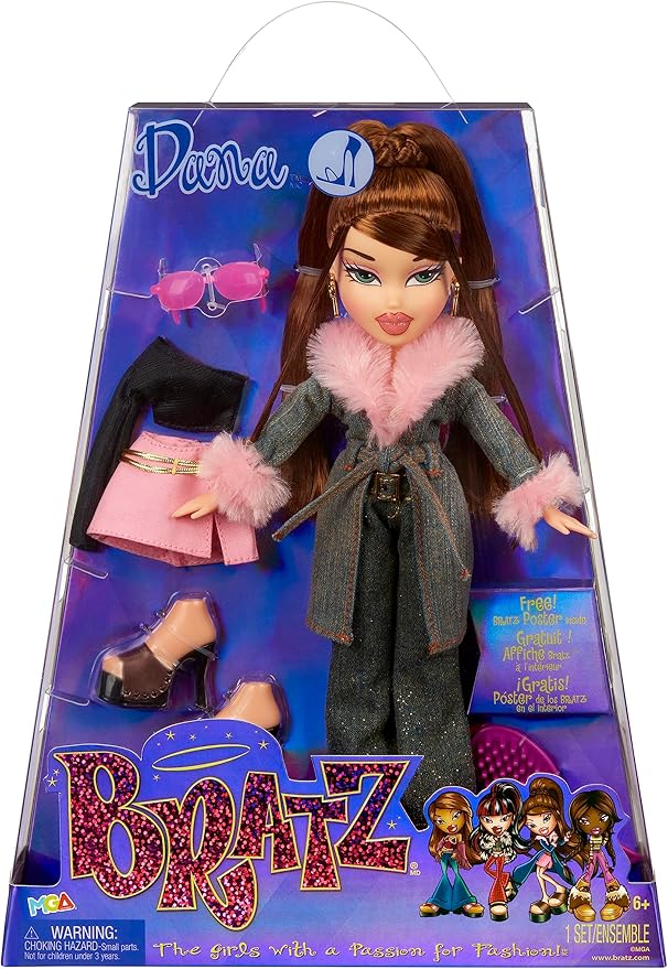 Bratz Original Fashion Doll Dana Series 3 with 2 Outfits and Poster, Collectors Ages 6 7 8 9 10+