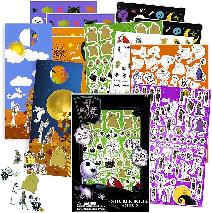 Disney Studios Nightmare Before Christmas Stickers & Door Hanger Craft Bundle - Halloween Themed