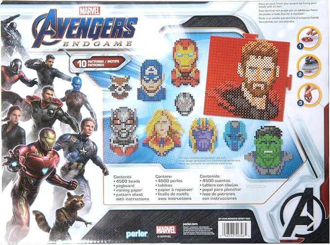 Perler PER8054346 Marvel Avengers Fuse Bead Kit, 4503pc, 10 Patterns, Multicolor, Small
