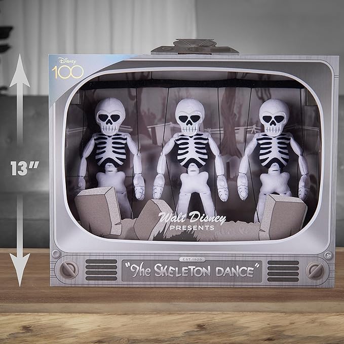 Disney100 Years of Wonder Walt Disney Presents Silly Symphonies Skeleton Dance Collectible Plush Stuffed Doll, Kids Toys for Ages 5 Up, Amazon Exclusive by Just Play
