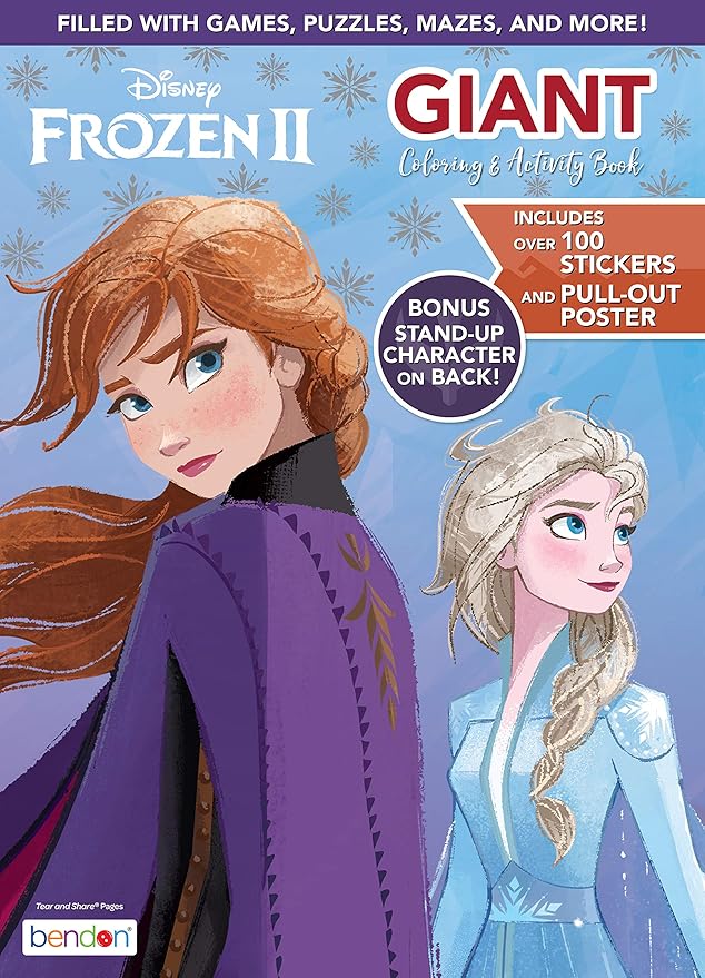 Disney Frozen 2 Elsa and Anna Giant 192-Page Coloring and Activity Book with Over 100 Stickers and a Poster 45820 Bendon