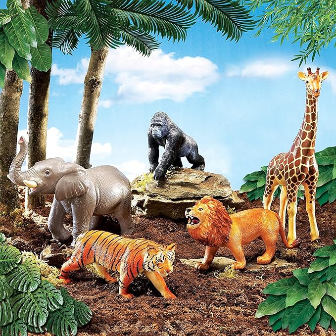 Learning Resources Jumbo Jungle Animals, Animal Toys for Kids, Safari Animals, 5 Pieces, Ages 18 months+