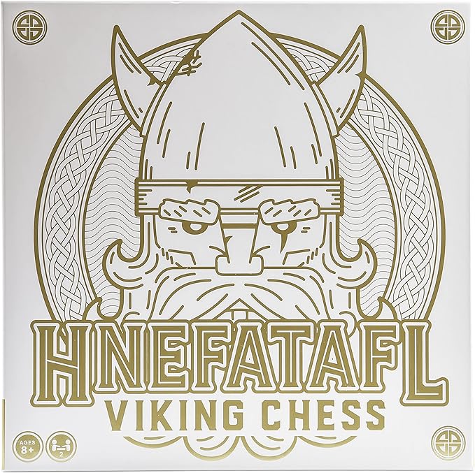 Hnefatafl, Two Player Strategy Game with Wooden Game Board, for Kids and Adults