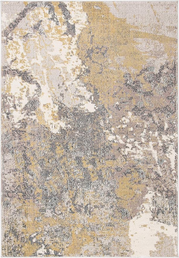 SAFAVIEH Madison Collection Accent Rug - 4' x 6', Ivory & Grey, Modern Abstract Design, Non-Shedding & Easy Care, Ideal for High Traffic Areas in Entryway, Living Room, Bedroom (MAD499A)