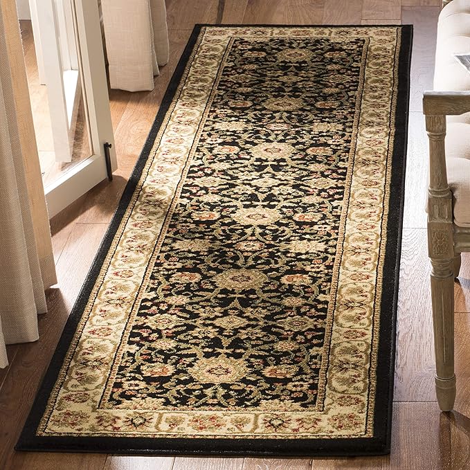 SAFAVIEH Lyndhurst Collection Runner Rug - 2'3" x 16', Black & Ivory, Traditional Oriental Design, Non-Shedding & Easy Care, Ideal for High Traffic Areas in Living Room, Bedroom (LNH212A)