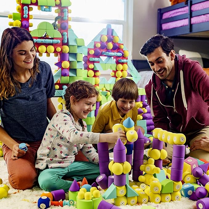 Magnetic Foam Blocks – STEM Preschool Toys for Children, Toddlers, Boys and Girls, The Ultimate Bath Toy – 100 Piece Set with Toy Chest, Bath Building Blocks, Engineering Toys for Kids 3-6