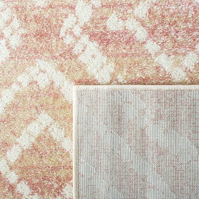 SAFAVIEH Adirondack Collection Accent Rug - 4' x 6', Rose & Gold, Modern Diamond Distressed Design, Non-Shedding & Easy Care, Ideal for High Traffic Areas in Entryway, Living Room, Bedroom (ADR131Q)