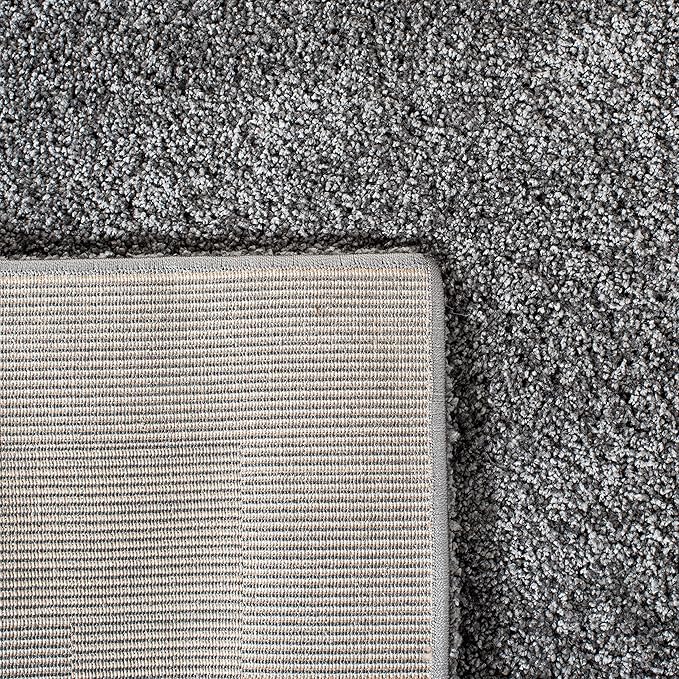 SAFAVIEH Florida Shag Collection Area Rug - 8' x 10', Grey & Grey, Border Design, Non-Shedding & Easy Care, 1.2-inch Thick Ideal for High Traffic Areas in Living Room, Bedroom (SG454-8080)
