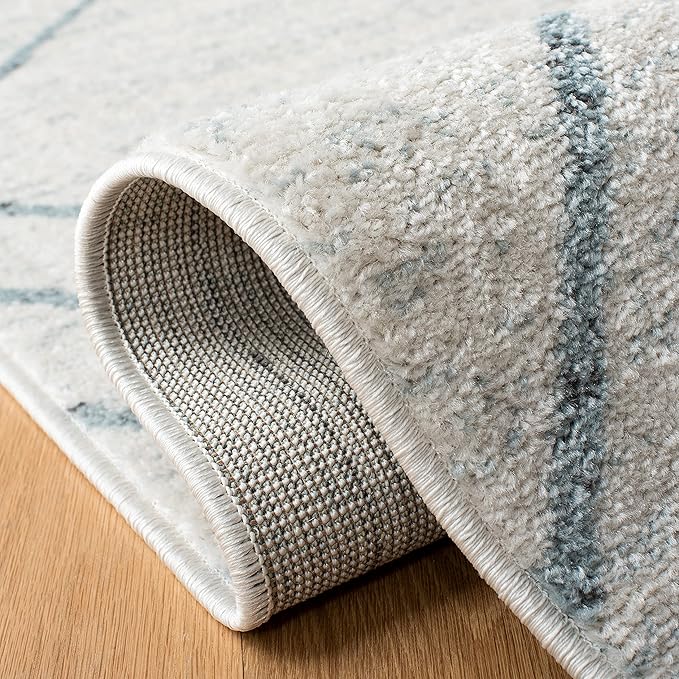 SAFAVIEH Adirondack Collection Accent Rug - 4' x 6', Grey & Blue, Modern Geometric Design, Non-Shedding & Easy Care, Ideal for High Traffic Areas in Entryway, Living Room, Bedroom (ADR241K)