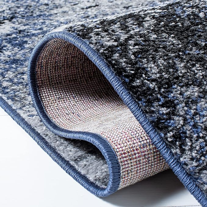SAFAVIEH Adirondack Collection Accent Rug - 4' x 6', Grey & Blue, Modern Abstract Design, Non-Shedding & Easy Care, Ideal for High Traffic Areas in Entryway, Living Room, Bedroom (ADR112H)