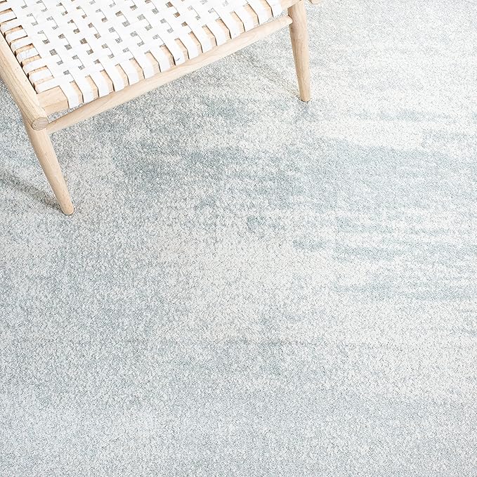 SAFAVIEH Evoke Collection 5'1" x 7'6" Ivory / Sage EVK272B Modern Abstract Non-Shedding Living Room Bedroom Area Rug
