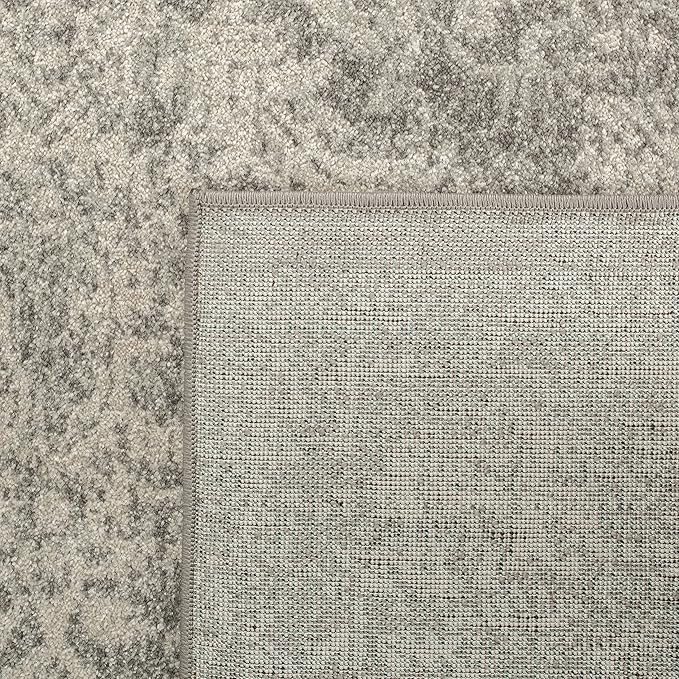 SAFAVIEH Evoke Collection 2'2" x 17' Silver / Ivory EVK256S Oriental Distressed Non-Shedding Living Room Bedroom Runner Rug
