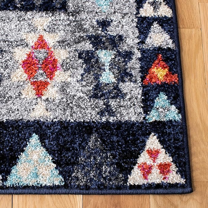 SAFAVIEH Adirondack Collection Runner Rug - 2'6" x 8', Ivory & Grey, Boho Tribal Design, Non-Shedding & Easy Care, Ideal for High Traffic Areas in Living Room, Bedroom (ADR270A)