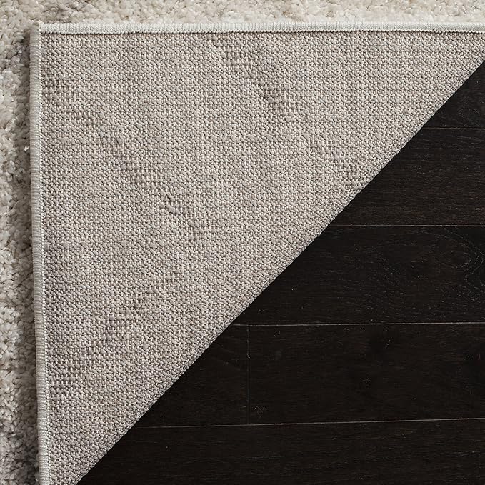 SAFAVIEH Arizona Shag Collection 2'3" x 14' Ivory/Beige ASG743A Moroccan Diamond Non-Shedding 1.6-inch Thick Living Room Dining Entryway Foyer Hallway Runner Rug