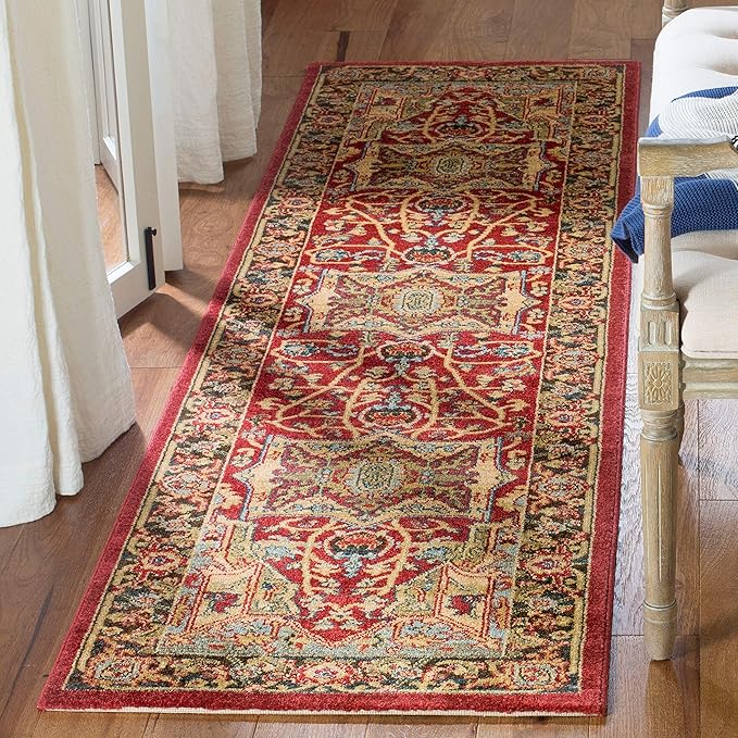 SAFAVIEH Mahal Collection Accent Rug - 3' x 5', Natural & Navy, Traditional Oriental Design, Non-Shedding & Easy Care, Ideal for High Traffic Areas in Entryway, Living Room, Bedroom (MAH625B)