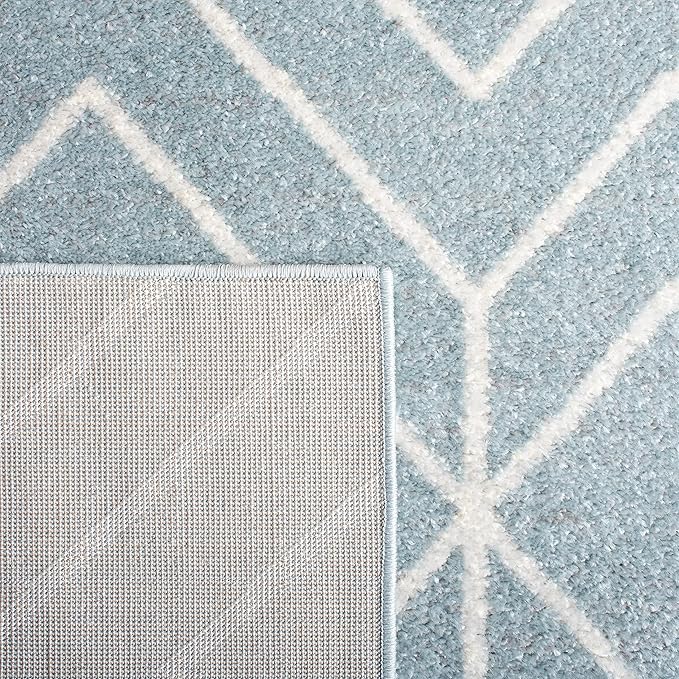 SAFAVIEH Adirondack Collection Runner Rug - 2'6" x 6', Blue & Ivory, Modern Geometric Design, Non-Shedding & Easy Care, Ideal for High Traffic Areas in Living Room, Bedroom (ADR241M)