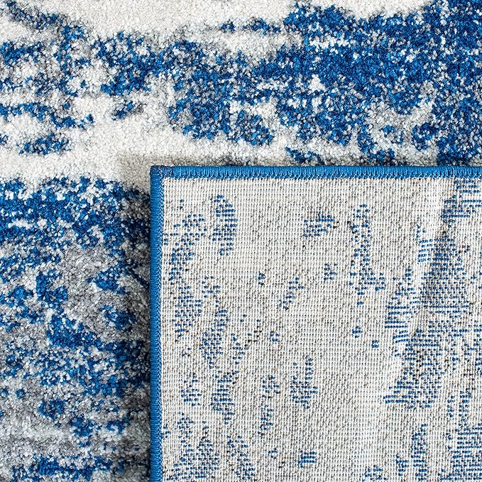 SAFAVIEH Evoke Collection 2'2" x 9' Dark Blue/Grey EVK272L Modern Abstract Non-Shedding Living Room Dining Entryway Foyer Hallway Runner Rug