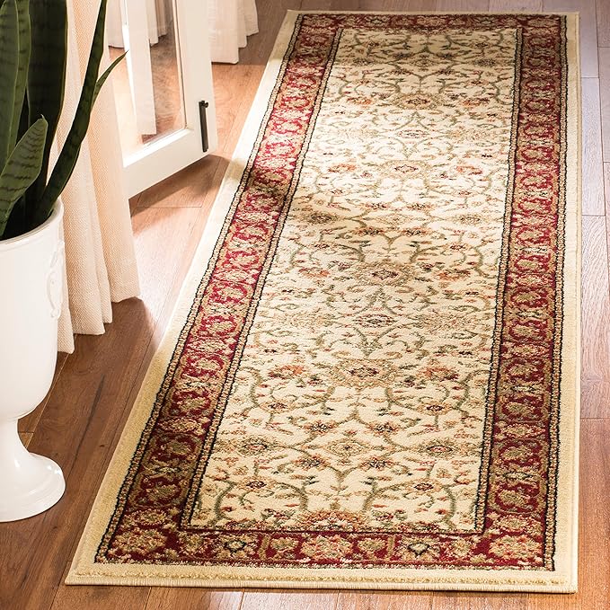 SAFAVIEH Lyndhurst Collection Runner Rug - 2'3" x 14', Ivory & Red, Traditional Oriental Design, Non-Shedding & Easy Care, Ideal for High Traffic Areas in Living Room, Bedroom (LNH212K)