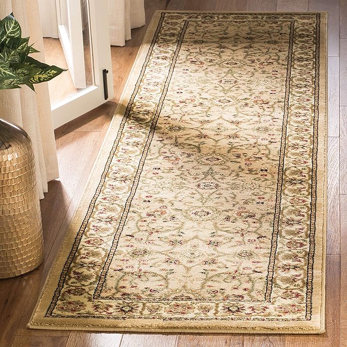 SAFAVIEH Lyndhurst Collection Runner Rug - 2'3" x 14', Beige & Ivory, Traditional Oriental Design, Non-Shedding & Easy Care, Ideal for High Traffic Areas in Living Room, Bedroom (LNH212D)