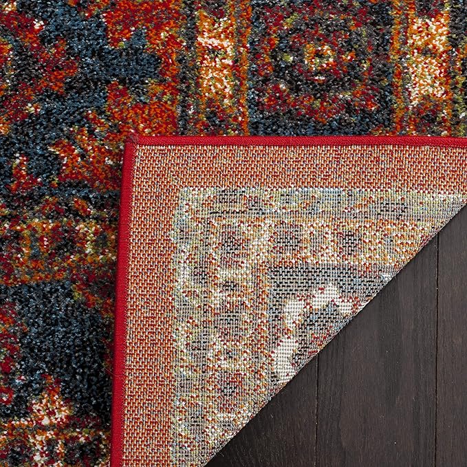 SAFAVIEH Vintage Hamadan Collection Accent Rug - 2'3" x 4', Orange & Blue, Traditional Persian Design, Non-Shedding & Easy Care, Ideal for High Traffic Areas in Foyer, Living Room, Bedroom (VTH214C)