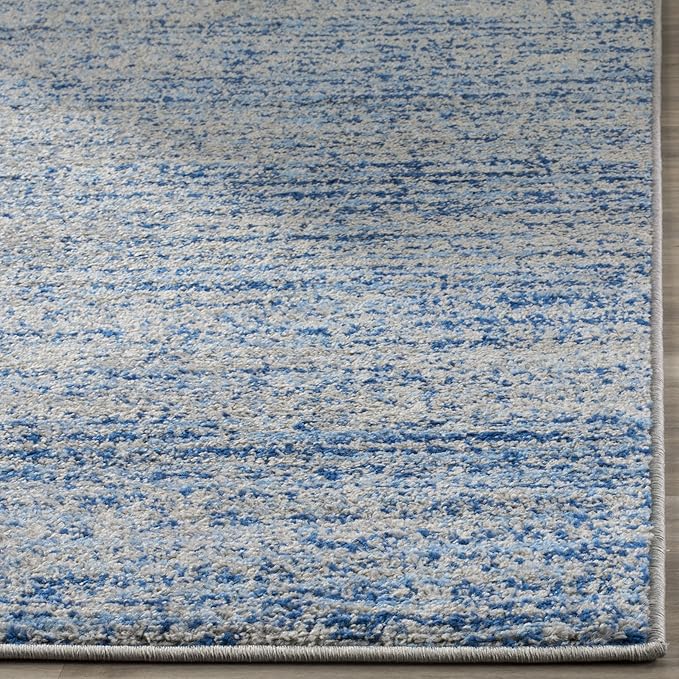 SAFAVIEH Adirondack Collection Runner Rug - 2'6" x 6', Blue & Silver, Modern Abstract Design, Non-Shedding & Easy Care, Ideal for High Traffic Areas in Living Room, Bedroom (ADR117D)