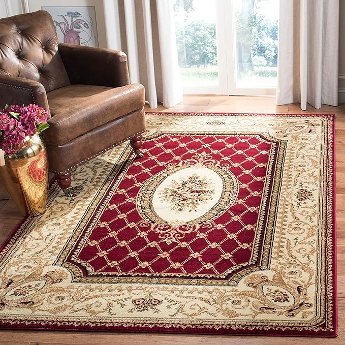 SAFAVIEH Lyndhurst Collection Accent Rug - 3'3" x 5'3", Sage & Ivory, Traditional European Design, Non-Shedding & Easy Care, Ideal for High Traffic Areas in Entryway, Living Room, Bedroom (LNH223A)