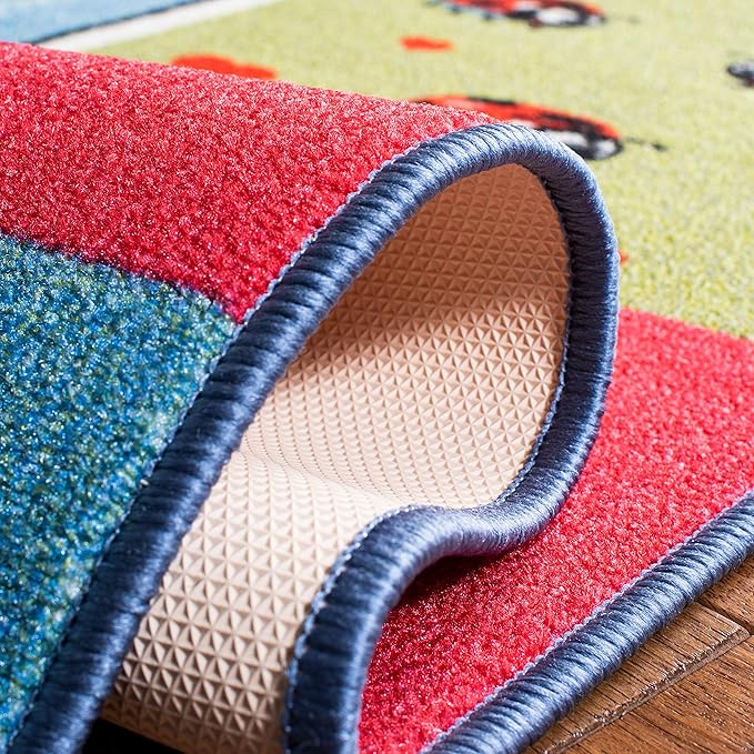 SAFAVIEH Kids Playhouse Collection Runner Rug - 2'2" x 8', Blue & Green, Non-Shedding Machine Washable & Slip Resistant Ideal for High Traffic Areas for Boys & Girls in Playroom, Bedroom (KPH224M)