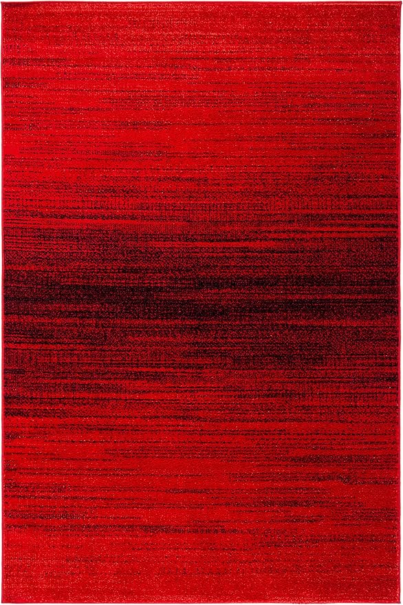 SAFAVIEH Adirondack Collection Accent Rug - 3' x 5', Red & Black, Modern Ombre Design, Non-Shedding & Easy Care, Ideal for High Traffic Areas in Entryway, Living Room, Bedroom (ADR142Q)