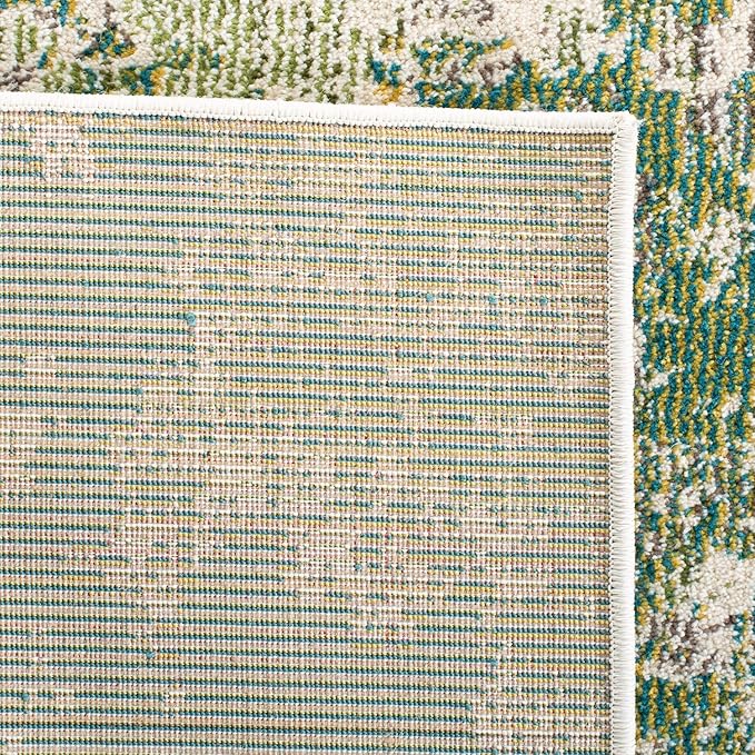 SAFAVIEH Madison Collection Accent Rug - 4' x 6', Green & Ivory, Modern Abstract Design, Non-Shedding & Easy Care, Ideal for High Traffic Areas in Entryway, Living Room, Bedroom (MAD499Y)