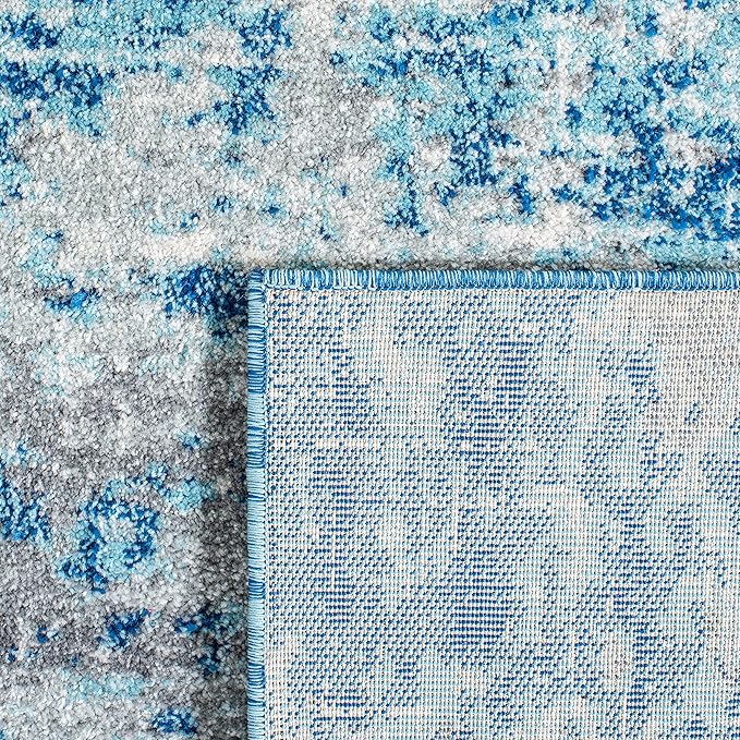 SAFAVIEH Evoke Collection 5'1" x 7'6" Light Blue/Grey EVK272M Modern Abstract Non-Shedding Living Room Dining Bedroom Area Rug