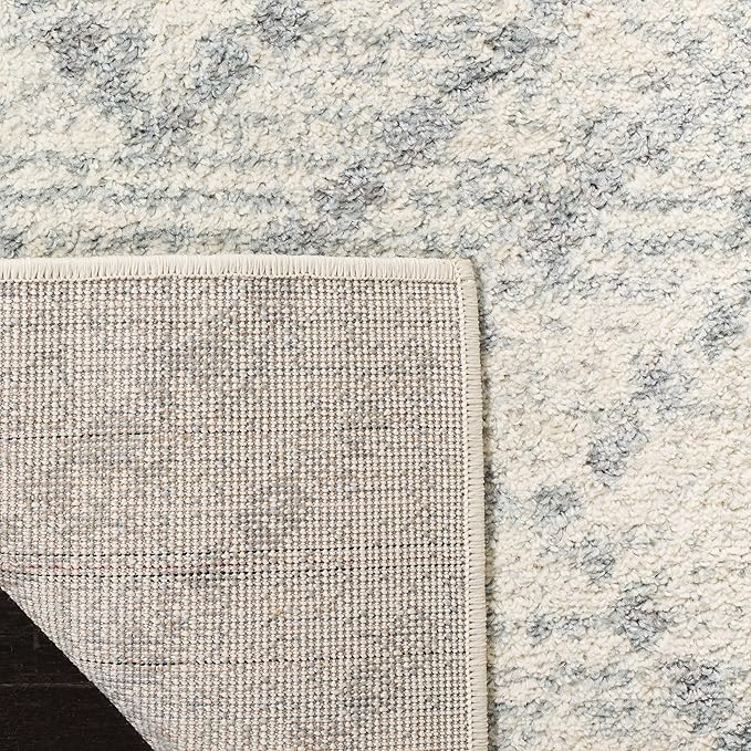 SAFAVIEH Adirondack Collection Runner Rug - 2'6" x 8', Ivory & Light Blue, Modern Diamond Distressed Design, Non-Shedding & Easy Care, Ideal for High Traffic Areas in Living Room, Bedroom (ADR131T)