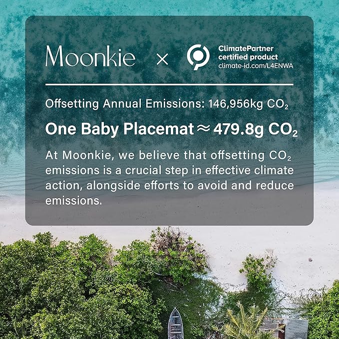 Moonkie Silicone Placemats for Baby & Kid, Stain-Proof Non-Slip Toddler Food Mats Eating Table Mat with 2 Packs(Ether/Sage