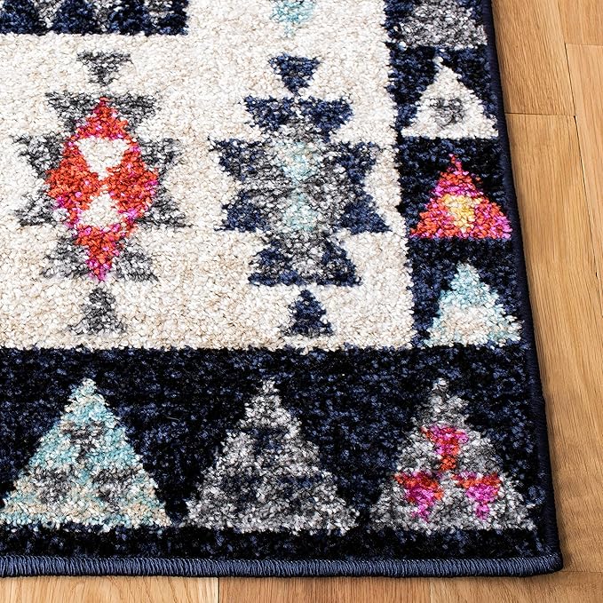 SAFAVIEH Adirondack Collection Runner Rug - 2'6" x 8', Grey & Ivory, Boho Tribal Design, Non-Shedding & Easy Care, Ideal for High Traffic Areas in Living Room, Bedroom (ADR270F)