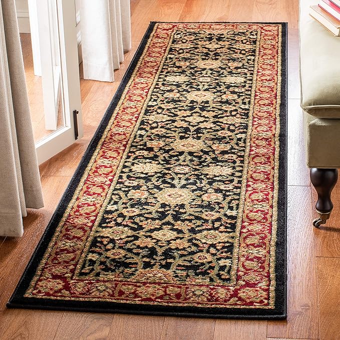 SAFAVIEH Lyndhurst Collection Runner Rug - 2'3" x 12', Black & Red, Traditional Oriental Design, Non-Shedding & Easy Care, Ideal for High Traffic Areas in Living Room, Bedroom (LNH212G)