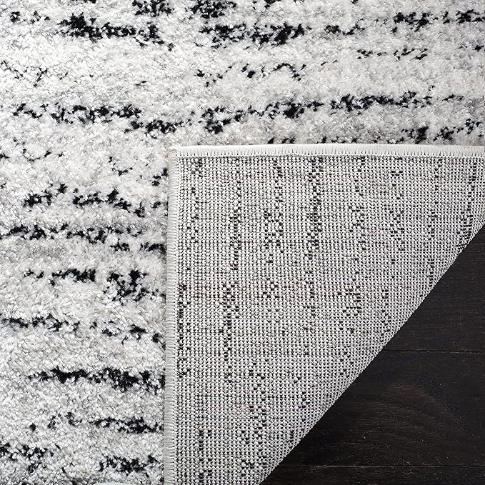 SAFAVIEH Adirondack Collection Runner Rug - 2'6" x 8', Ivory & Silver, Modern Abstract Design, Non-Shedding & Easy Care, Ideal for High Traffic Areas in Living Room, Bedroom (ADR117B)
