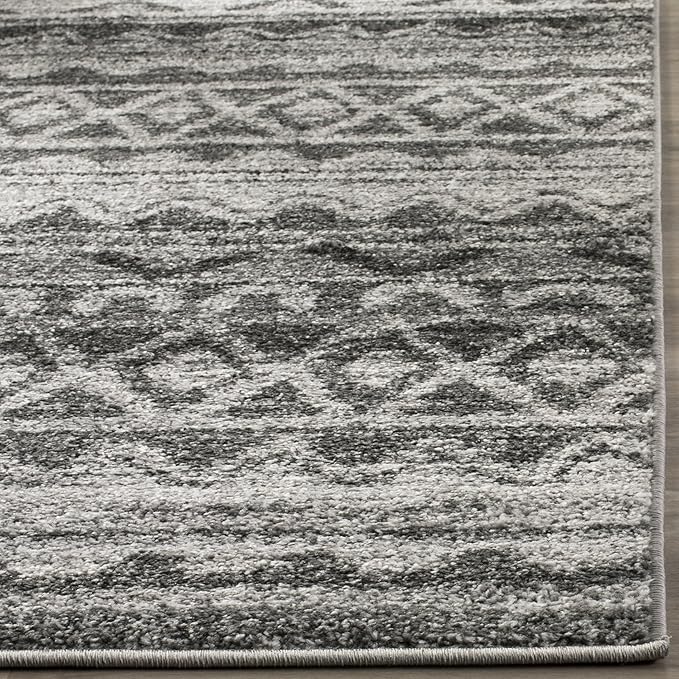 SAFAVIEH Adirondack Collection Runner Rug - 2'6" x 6', Ivory & Charcoal, Moroccan Boho Distressed Design, Non-Shedding & Easy Care, Ideal for High Traffic Areas in Living Room, Bedroom (ADR119N)