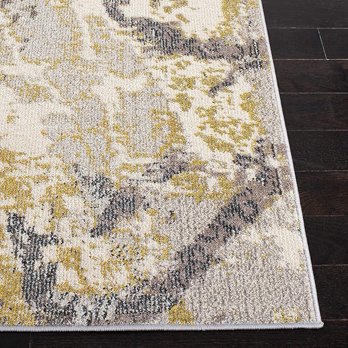SAFAVIEH Madison Collection Runner Rug - 2' x 8', Ivory & Grey, Modern Abstract Design, Non-Shedding & Easy Care, Ideal for High Traffic Areas in Living Room, Bedroom (MAD499A)