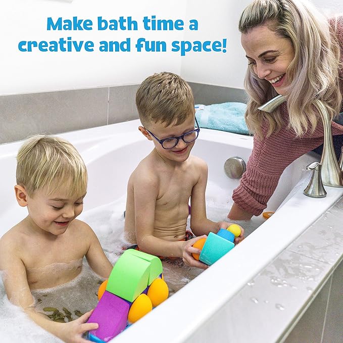 Magnetic Foam Blocks – STEM Preschool Toys for Children, Toddlers, Boys and Girls, The Ultimate Bath Toy – Critter Set, Bath Building Blocks, Engineering Toys for Kids 3-6
