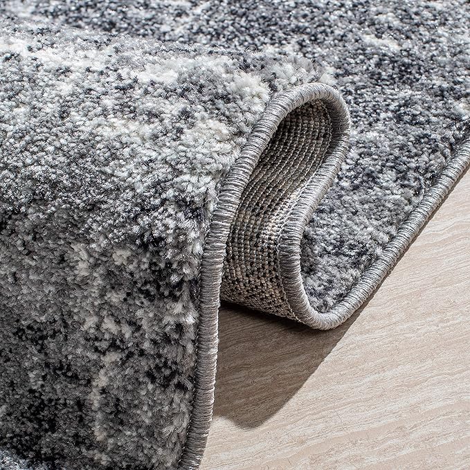 SAFAVIEH Evoke Collection 6'7" Square Ivory/Grey EVK272F Modern Abstract Non-Shedding Living Room Bedroom Dining Home Office Area Rug