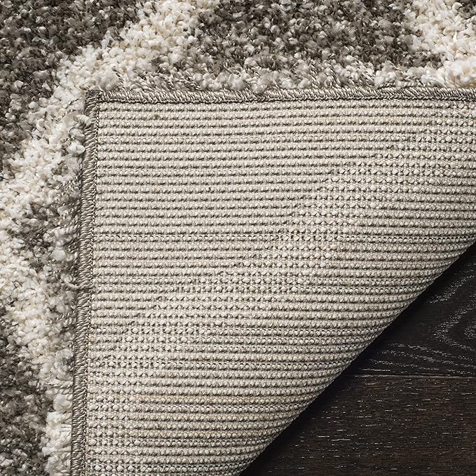 SAFAVIEH Hudson Shag Collection Runner Rug - 2'3" x 8', Grey & Ivory, Moroccan Trellis Design, Non-Shedding & Easy Care, 2-inch Thick Ideal for High Traffic Areas in Living Room, Bedroom (SGH283B)