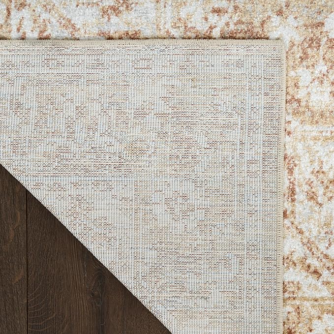 Nourison Astra Machine Washable Rust 6'7" x 9' Area Rug - Easy Cleaning, Non Shedding, Bed Room, Living Room, Dining Room, Kitchen (7' x 9')