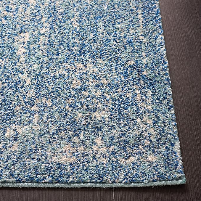 SAFAVIEH Evoke Collection 2'2" x 11' Blue/Ivory EVK256C Oriental Distressed Non-Shedding Living Room Bedroom Runner Rug
