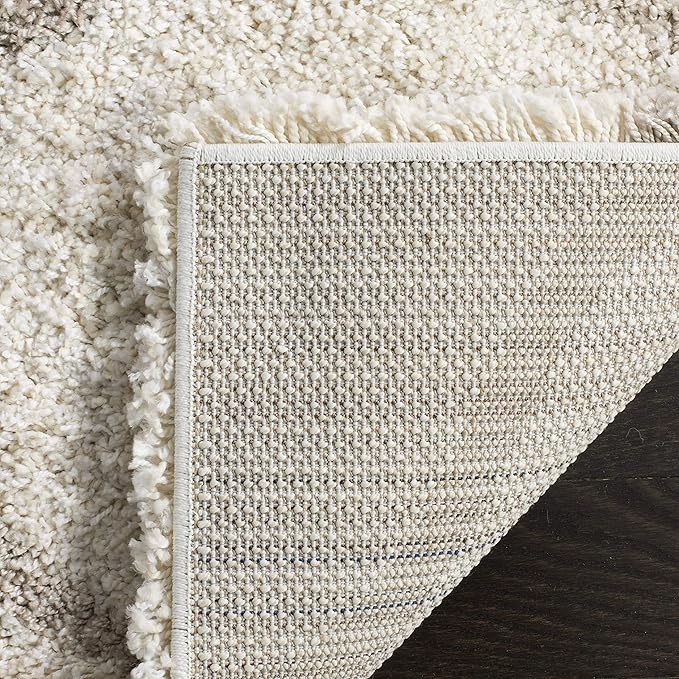 SAFAVIEH Hudson Shag Collection Runner Rug - 2'3" x 22', Ivory & Beige, Trellis Design, Non-Shedding & Easy Care, 2-inch Thick Ideal for High Traffic Areas in Living Room, Bedroom (SGH280D)
