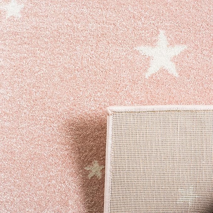 SAFAVIEH Carousel Kids Collection Accent Rug - 2'3" x 4', Pink & Ivory, Doe Design, Non-Shedding & Easy Care, Ideal for High Traffic Areas for Boys & Girls in Playroom, Nursery, Bedroom (CRK191P)