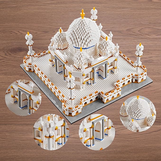 Micro Mini Blocks Architecture Taj Mahal Building Set Landmarks Collection Model Kits Idea Toys Presents for Adults and Kids Age of 14+ 3950 Pieces