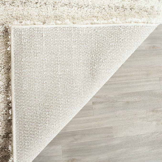 SAFAVIEH Arizona Shag Collection Runner Rug - 2'3" x 8', Ivory & Beige, Moroccan Design, Non-Shedding & Easy Care, 1.6-inch Thick Ideal for High Traffic Areas in Living Room, Bedroom (ASG741A)